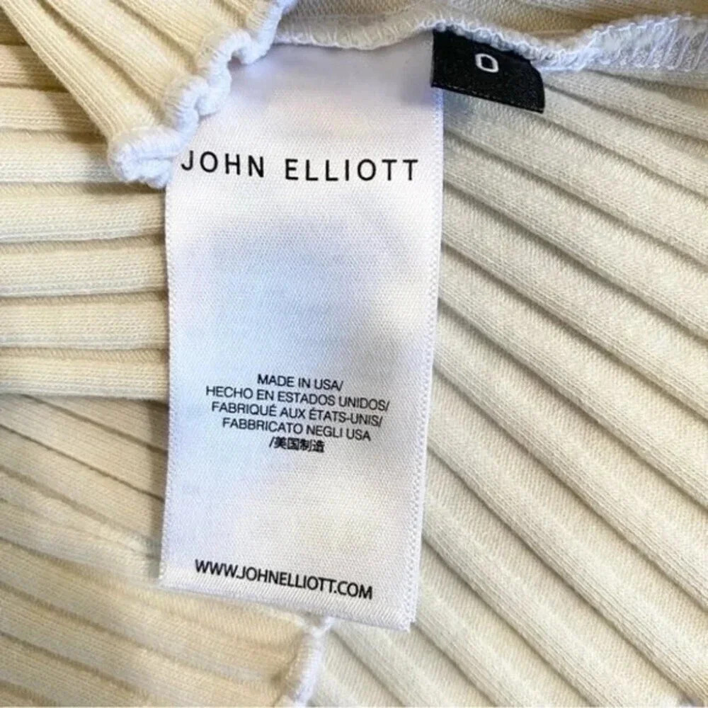 JOHN ELLIOTT GINZA RIb Long Sleeve Mock Mini Dress in Feather - Picture 15 of 15